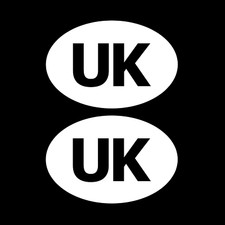 2x UK Oval Rear Car Sticker