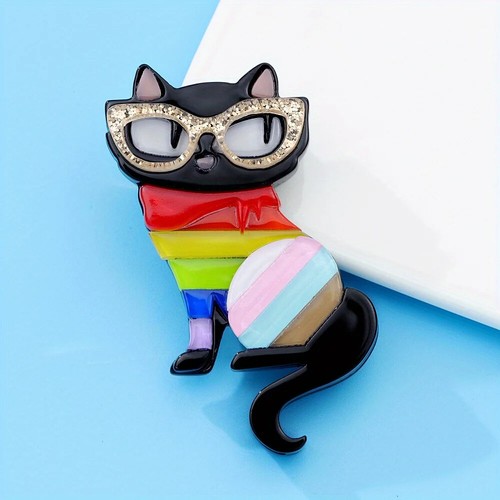Acrylic cat colourful - in, dress