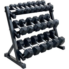 Rubber Hex Dumbbell Set 5-50