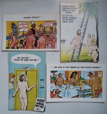 4 saucy nudist camp postcards. unused