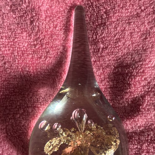 Clear gold glass teardrop - &,