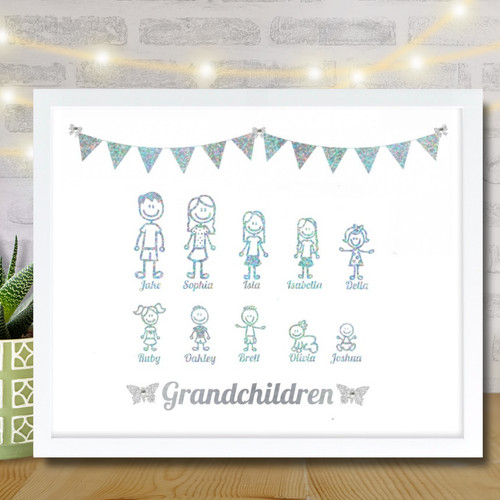 Personalised stick family tree - personalised,