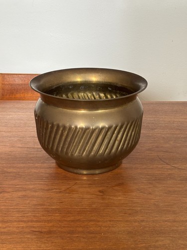 Vintage brass circular - circular, planter