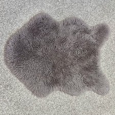 Grey Faux Fur Sheepskin Rug Fluffy Mat Room Sofa Bed Hairy Shaggy Floor 55x85 cm
