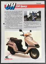 HONDA CH250 SPACY SCOOTER Sales Specification Leaflet c1985