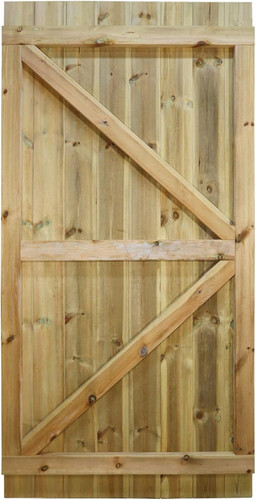 Flat top wooden garden gate - top,
