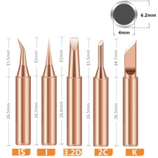 5pcs 900M Soldering Iron Tip Set Pure Copper Iron Head Solder Tool Tips