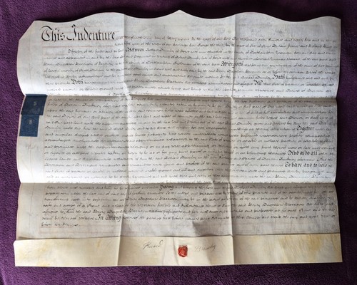 1785 vellum indenture - indenture, richard