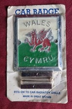 Vintage Car Grille Badge WALES