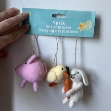 3 Felt Animals Hanging