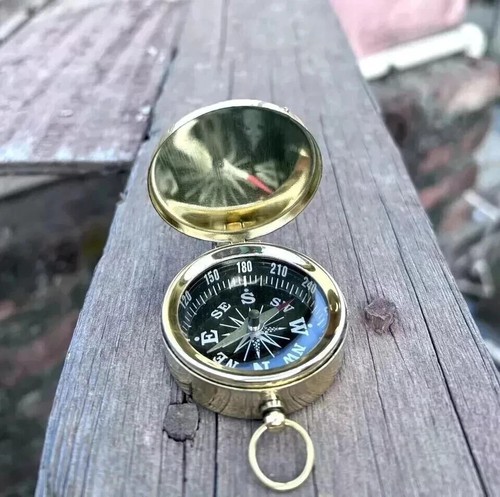Antique nautical brass - antique, compass