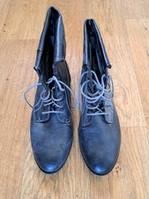 Size 8 (42) Grey Faux Leather Ankle Boots