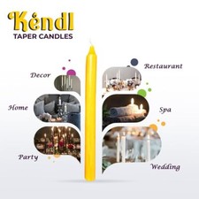 TAPERED DINNER CANDLES - 21CM -SILVER GOLD BLACK RED WHITE YELLOW