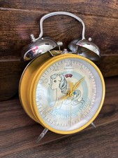 Zeon My Little Pony Vintage Yellow Alarm Clock Dual Bell Rainbow Design