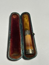 Silver Mounted Aged Amber and
