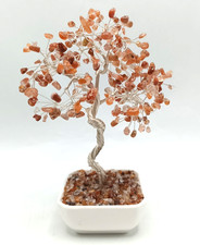 SEMI-PRECIOUS GEM CARNELIAN TREE 7" TALL. VERY GOOD CONDITION