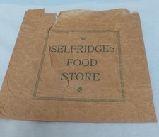 Vintage Selfridges Food Store Brown Paper Bag 8.25" x 8.25"