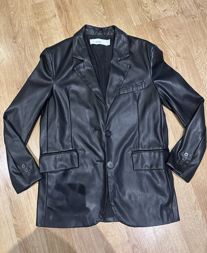 Bershka black faux leather - black,