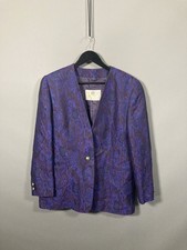 AQUASCUTUM WOOL BLEND Blazer - Size UK14 - Paisley - Great Condition - Women’s