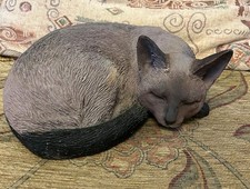 A Sleeping Siamese Cat  Polyresin For Indoor & Outdoor Use