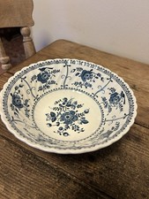 Johnson Brothers Indies Round Open Serving Dish Blue White