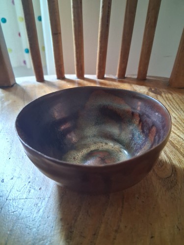 Small pottery bowl brown - small, brown.