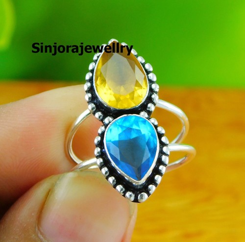 Citrine and topaz gemstone 925 - citrine,
