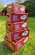 SET OF 5 HANDMADE WOODEN BOXES  - VILLA PARK  STADIUM  (HOME OF ASTON VILLA  FC)