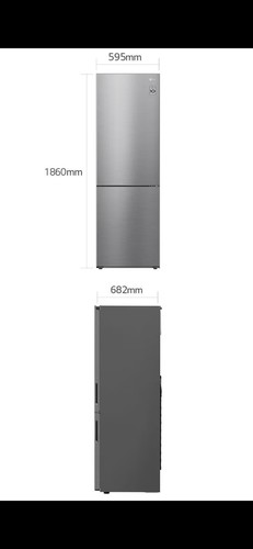 Silver tall fridge freezer - silver,
