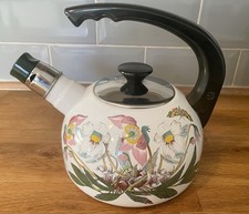 Portmeirion Botanic Garden Enamel Stove Top Kettle Christmas Rose
