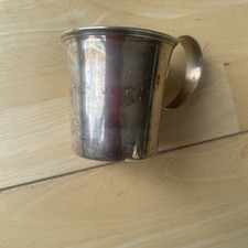 Silver baptism christening MUG Engraved 1961 but Swedish hallmark for 1890