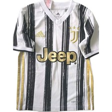 Adidas JEEP Football Shirt Kids 7- 8 Yrs White Black Gold Polyester Sport Active