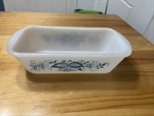 Vintage Glasbake Old Town Blue