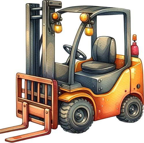 Colourful forklift truck wall - colourful,