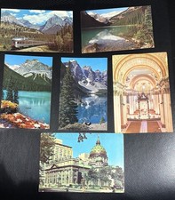 6x COLOUR VINTAGE POSTCARDS UNUSED CANADIAN ROCKIES MONTREAL