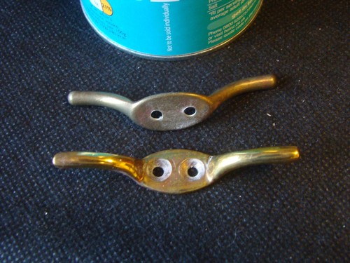 Vintage inch brass cleat - brass,