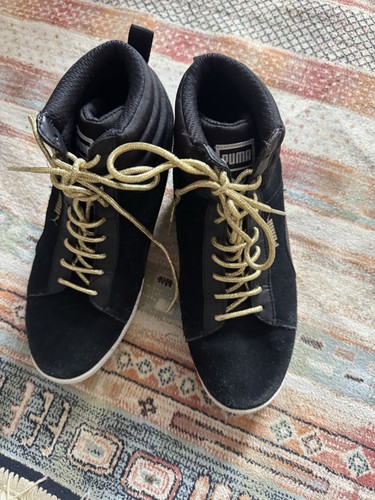Black puma high top sneakers - puma,