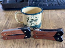 2 Gentlemen’s Hardware Multi Tools (Garden And Fishing) And Enamel Mug, All VGC