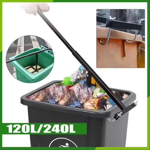Rubbish press wheelie bin - rubbish,