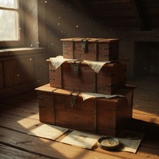 Set 3 Rustic Trunk Solid