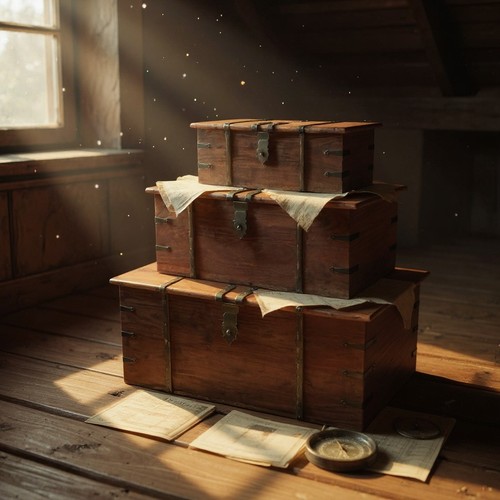 Set rustic trunk solid - 3,