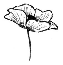 Emily's Poppy Unmounted Rubber