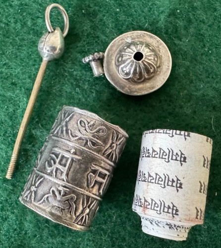 Tibetan prayer wheel pendant - wheel,