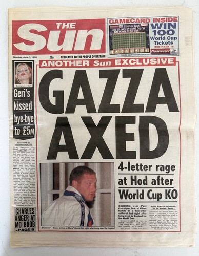 Paul gascoigne gazza sun - gascoigne,