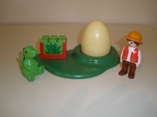 Playmobil 123 Dinosaur, Egg & Baby Dino Plus Explorer Figure Set - Immaculate.