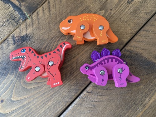 Set wooden dinosaur - set, 3