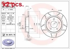 X2 PCS REAR BRAKE DISC ROTOS X2 PCS SET 08.9975.76 BREMBO I