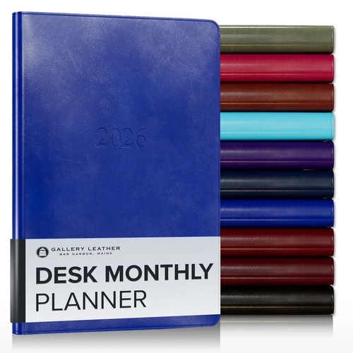 Leather desk monthly - leather, planner