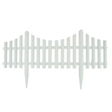White Garden Border Picket Fencing Flexible Plastic Lawn Flower Bed Edging Fence