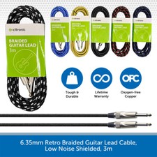 3m Braided Guitar Lead 6.35mm